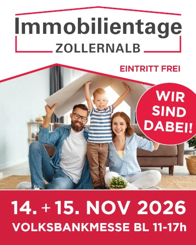 Immobilientage Zollernalb 14. + 15. Nov 2026 Volksbankmesse BL 11-17 Uhr
